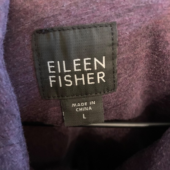 Eileen Fisher Vest Womens L Purple Quilted Cotton Classic Academia Outdoor - Picture 3 of 3